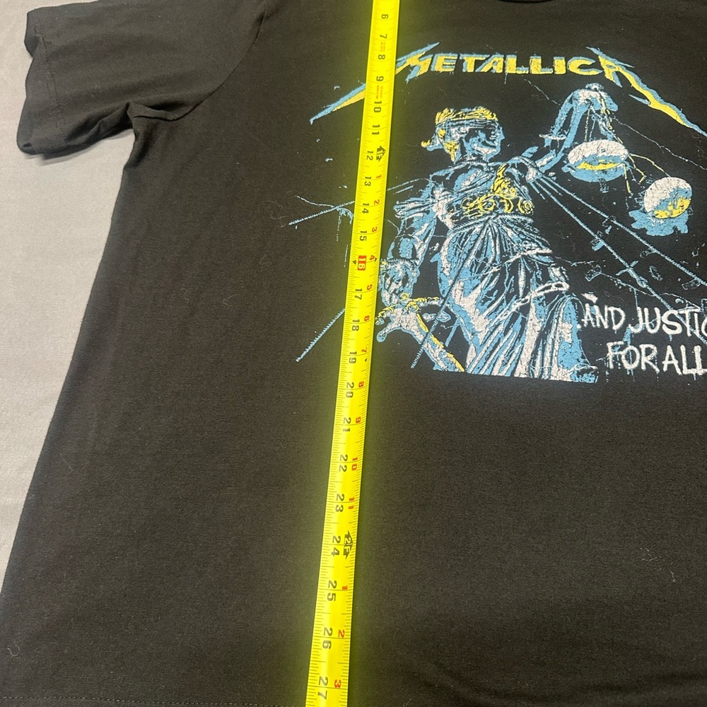 Metallica Men’s Short Sleeve Graphic Tee - Black with Blue & Yellow Print - Picture 5 of 9